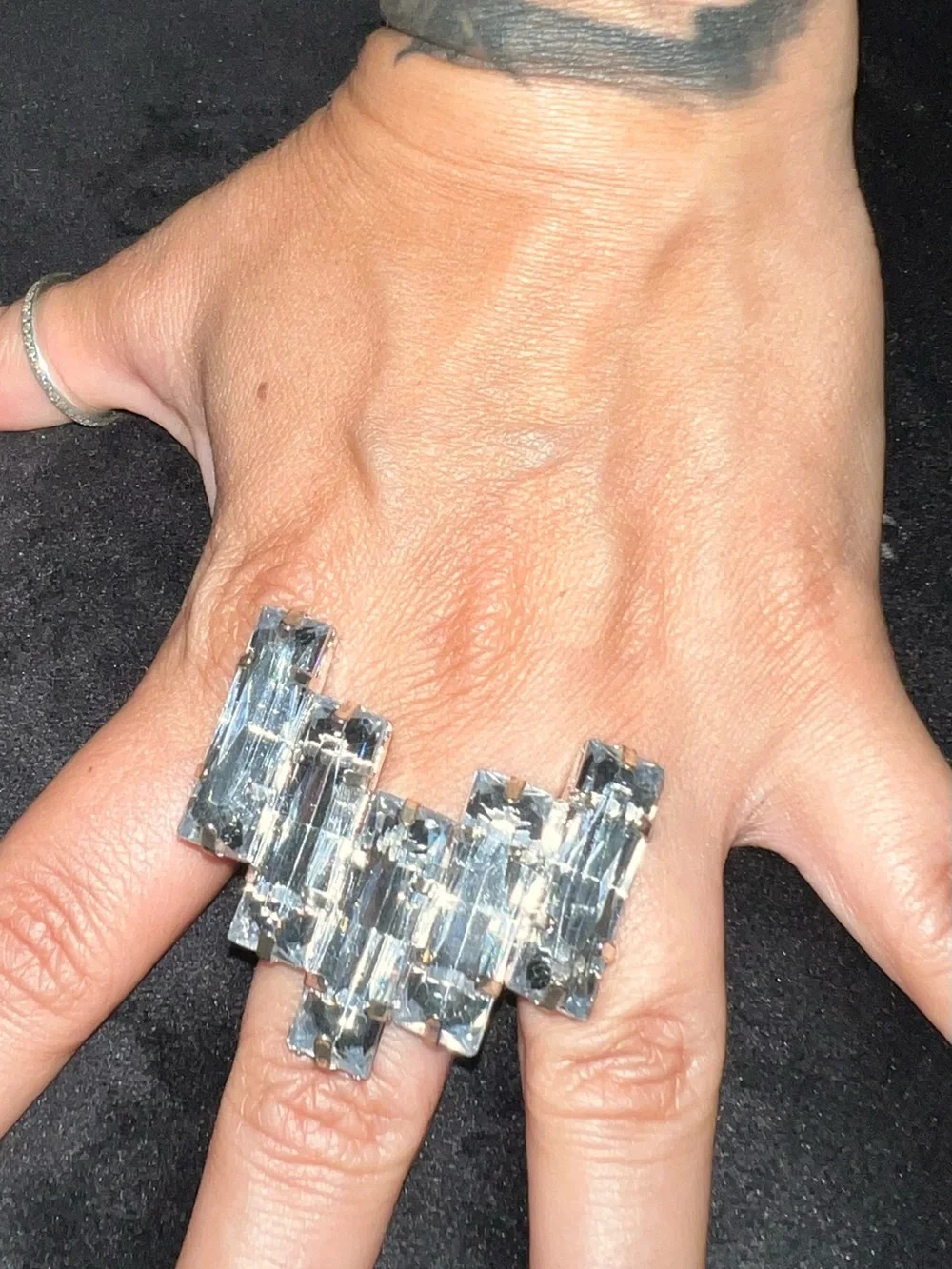 Crystal Statement Cocktail Ring - Clear Crystal